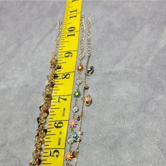 Austrian Crystal Charm Anklet set of 3 - Picture 14 of 16